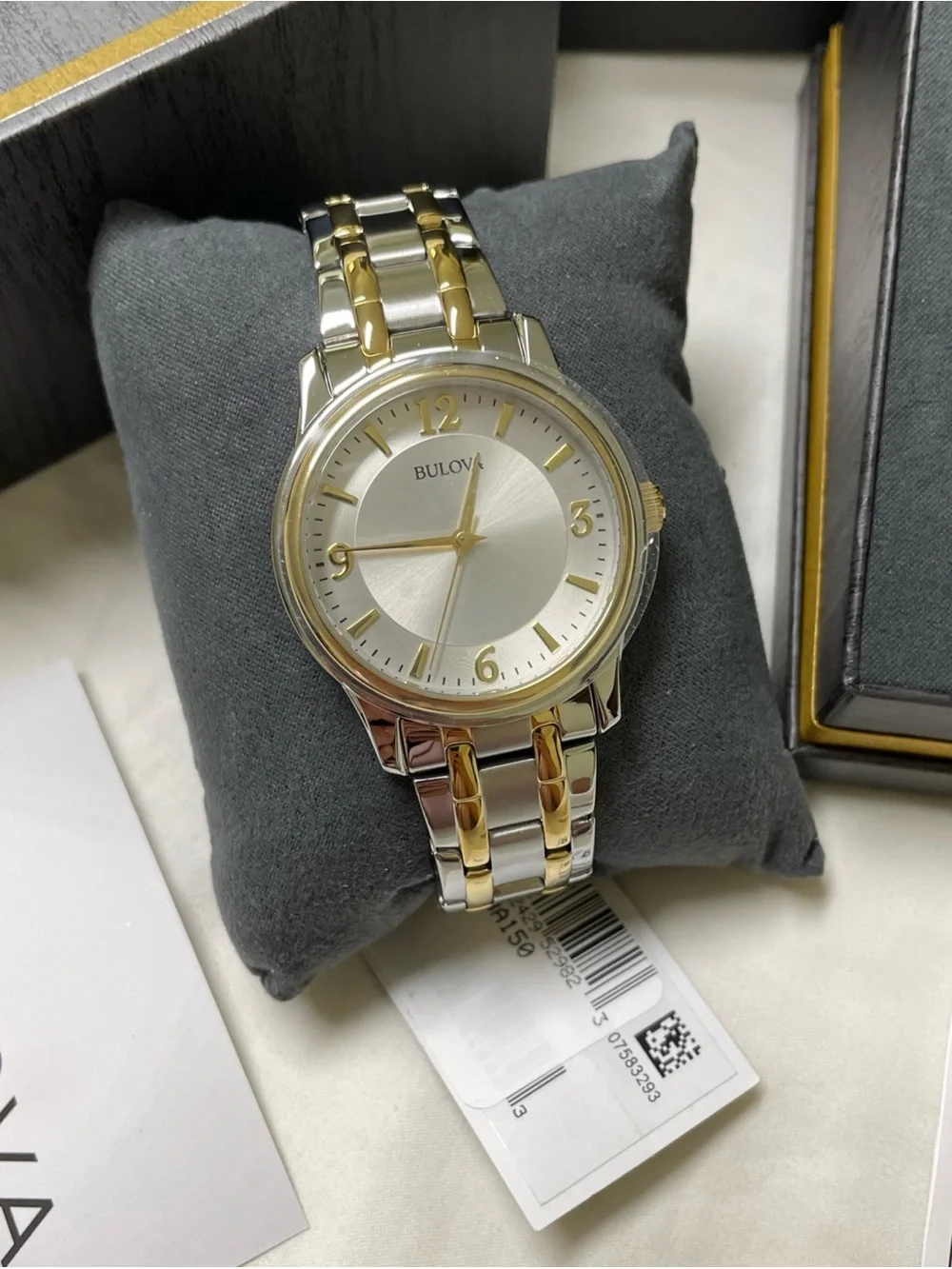 Bulova Men's Corporate Dress Watch Two Tone Domed Crystal NIB